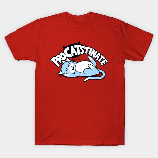 Procatstinate Funny Cute Kawaii Cat Procrastination Cartoon Meme T-Shirt by BoggsNicolas